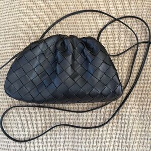 Bottega Veneta Black Woven Leather Clutch